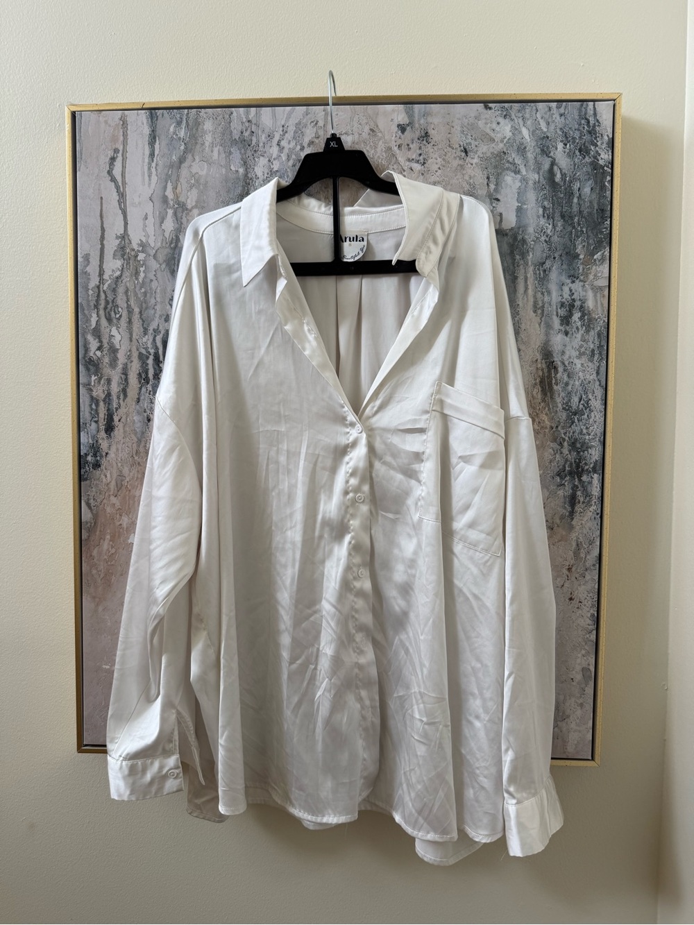 Satin button down arula top